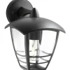 PHILIPS CREEK NED U/SENSOR UDENDØRS VÆGLAMPE SORT 60W