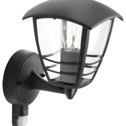 PHILIPS CREEK OP M/SENSOR UDENDØRS VÆGLAMPE SORT 60W