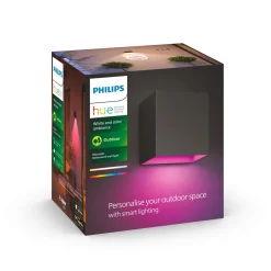 PHILIPS HUE RESONATE DOWNWARD UDENDØRS VÆGLAMPE 8W SORT
