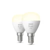 PHILIPS HUE W 2-PAK SMART LED PÆRE E14 KRONE 6W