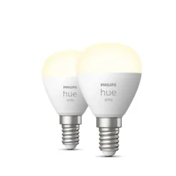 PHILIPS HUE W 2-PAK SMART LED PÆRE E14 KRONE 6W