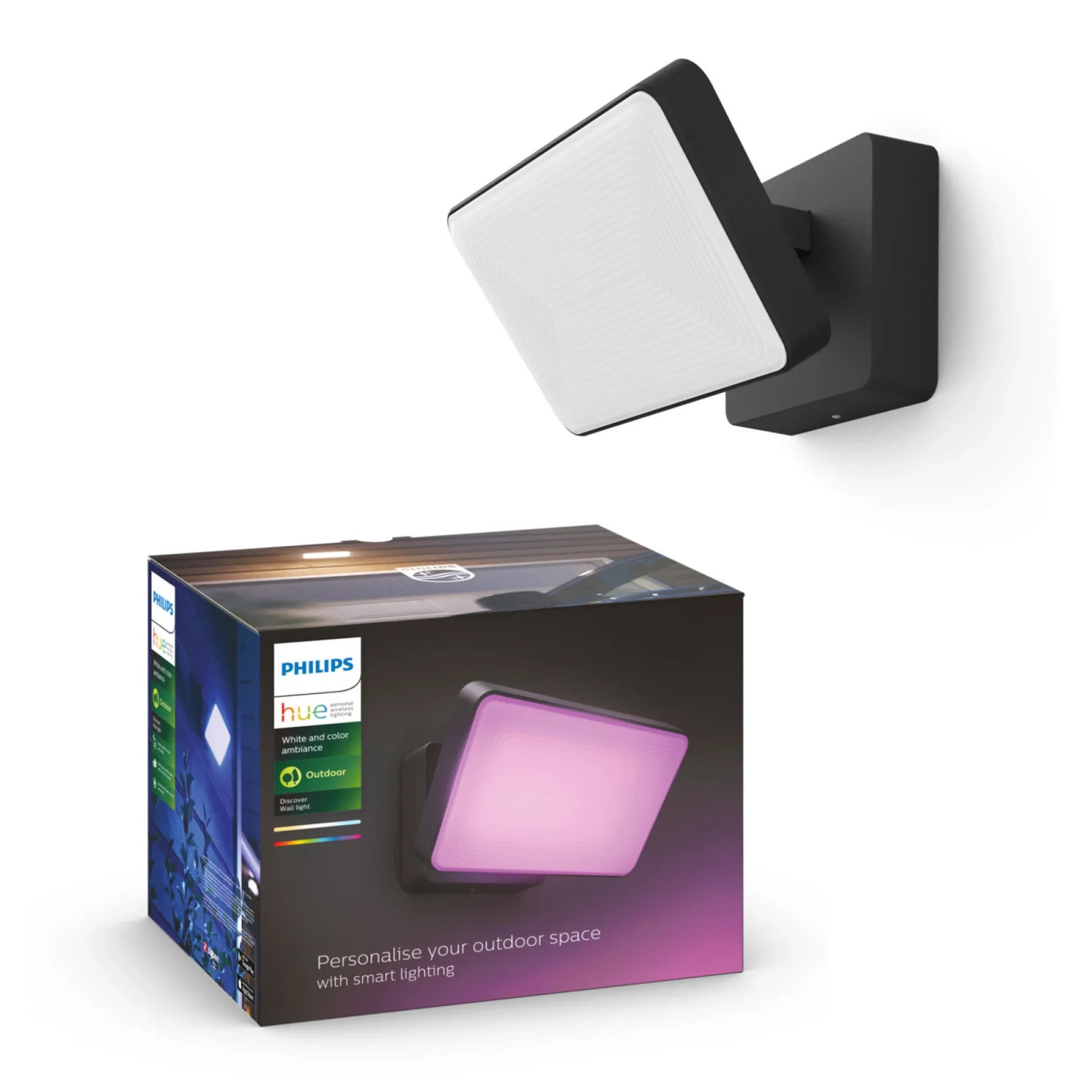 PHILIPS HUE WCA DISCOVER UDENDØRS VÆGLAMPE 31W SORT