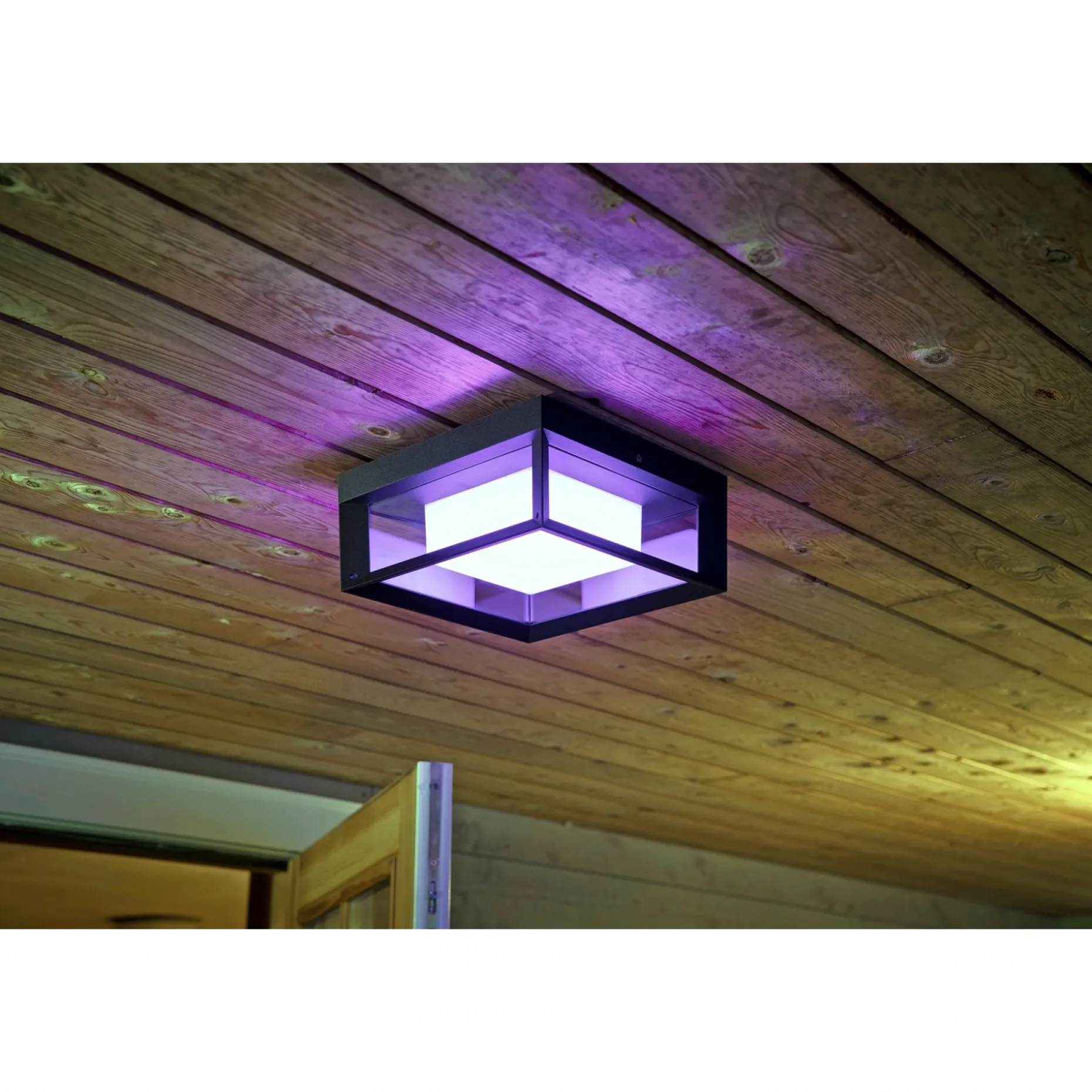 PHILIPS HUE WCA ECONIC SQUARE UDENDØRS VÆGLAMPE 15W SORT