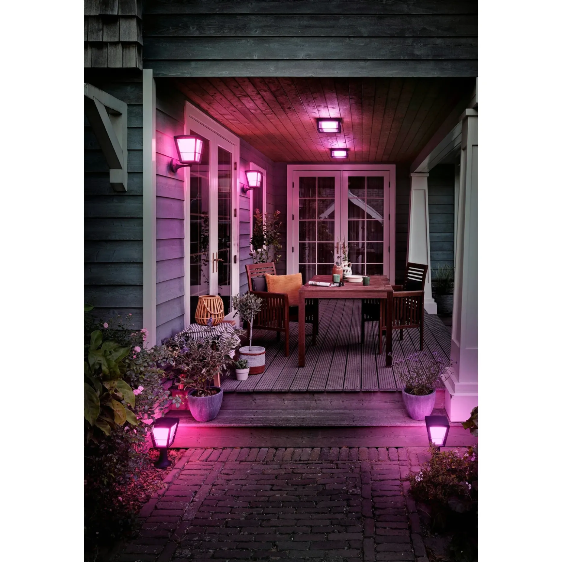 PHILIPS HUE WCA ECONIC SQUARE UDENDØRS VÆGLAMPE 15W SORT