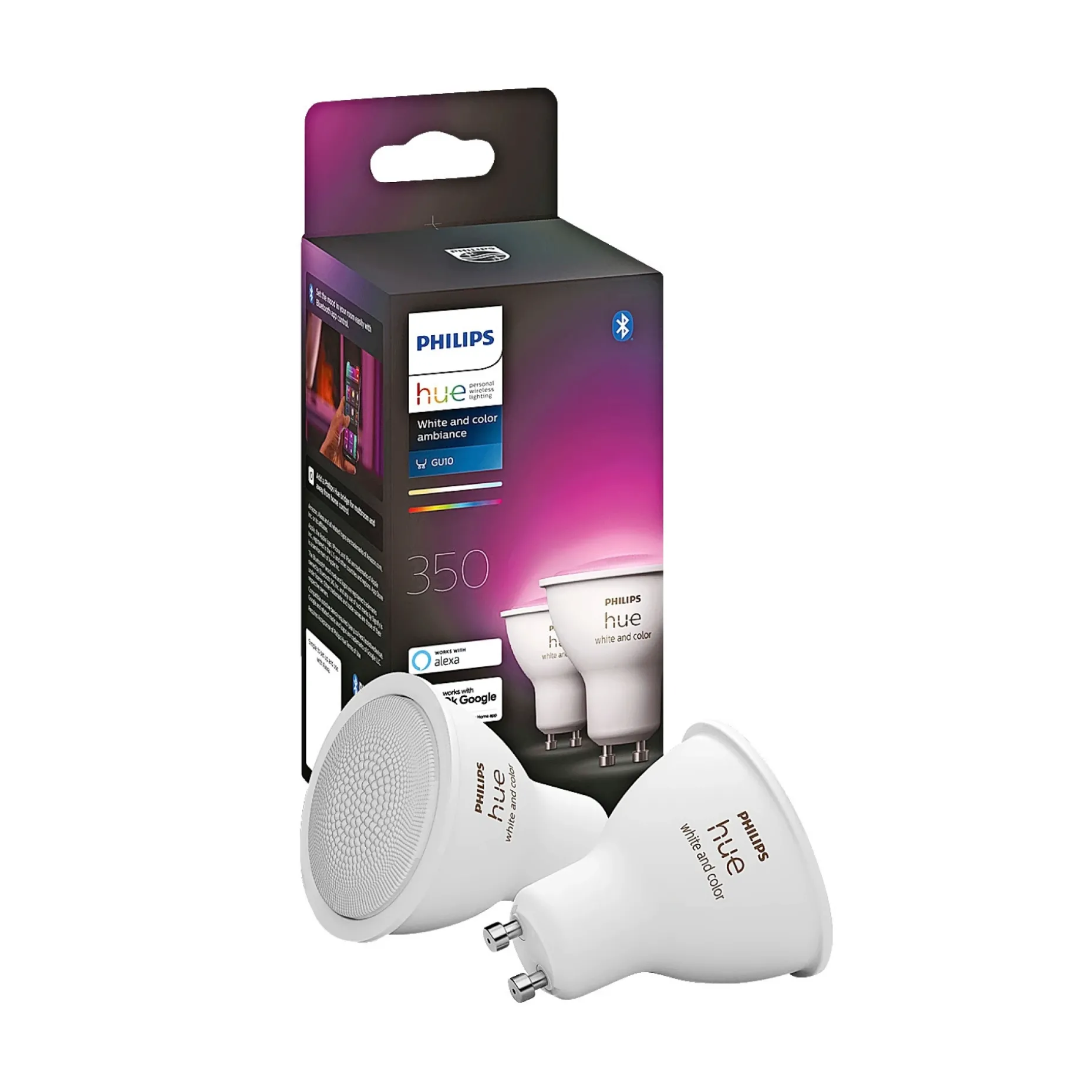 PHILIPS HUE WCA 2-PAK SMART LED PÆRE GU10 SPOT 6W