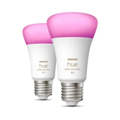 PHILIPS HUE WCA 2-PAK SMART LED PÆRE E27 STANDARD 9W