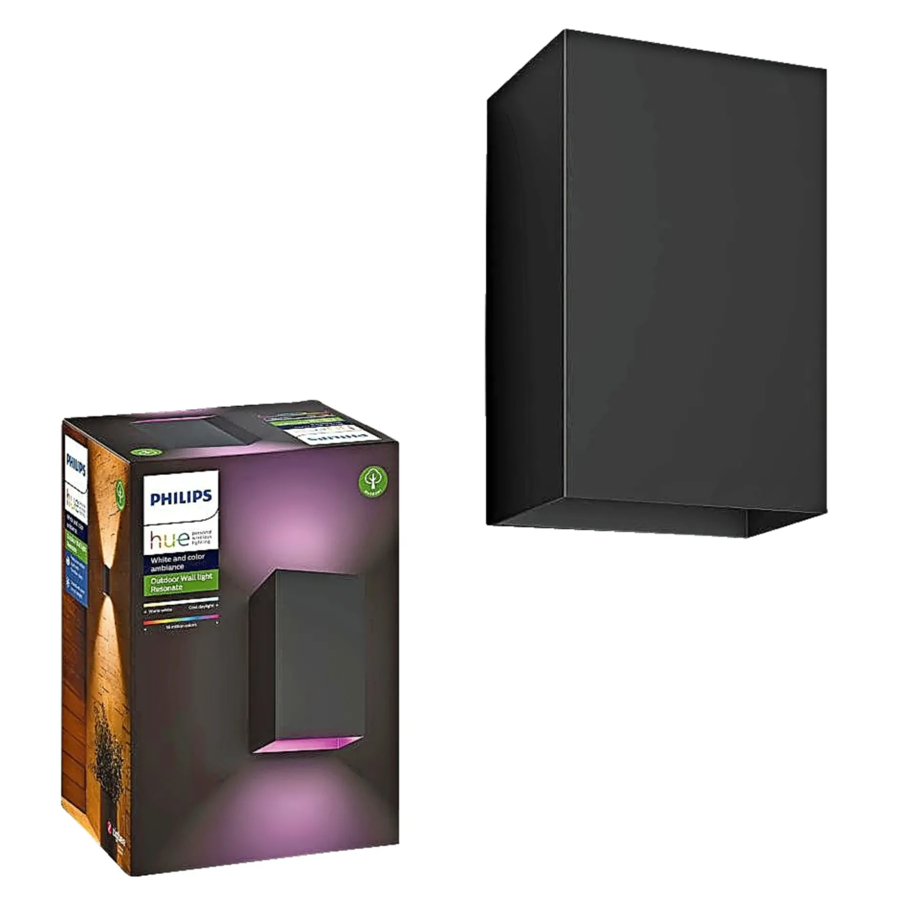 PHILIPS HUE WCA RESONATE UDENDØRS VÆGLAMPE 16W SORT