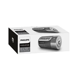 PHILIPS INDUSTRIAL ALKALINE D BATTERI 10 STK/PAK