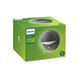PHILIPS JUNE M/SENSOR UDENDØRS VÆGLAMPE ANTRACIT 12W