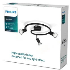 PHILIPS LIMBALI 3- SPOTLAMPE SORT GU10 50W
