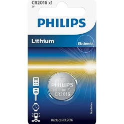 PHILIPS LITIUM CR2016 KNAPCELLE BATTERI 1 STK/PAK