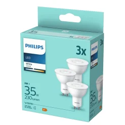 PHILIPS 3-PAK LED PÆRE SPOT GU10 3W