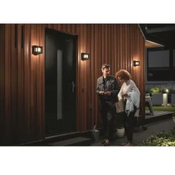PHILIPS PARTERRE UDENDØRS VÆGLAMPE SORT 8W