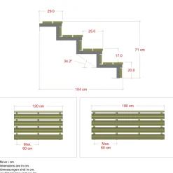 PLUS 4 TRIN TERRASSETRAPPE 1800 X 710 MM