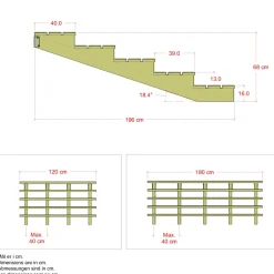 PLUS 5 TRIN TERRASSETRAPPE 1800 X 680 MM