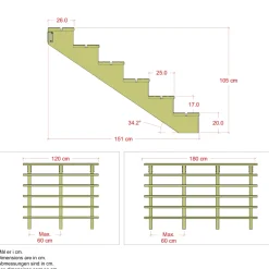 PLUS 6 TRIN TERRASSETRAPPE 1200 X 1050 MM