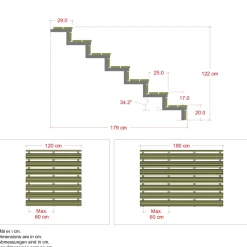PLUS 7 TRIN TERRASSETRAPPE 1200 X 1220 MM