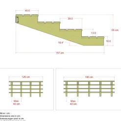 PLUS 4 TRIN TERRASSETRAPPE 1200 X 550 MM