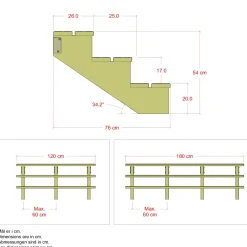 PLUS 3 TRIN TERRASSETRAPPE 1800 X 540 MM
