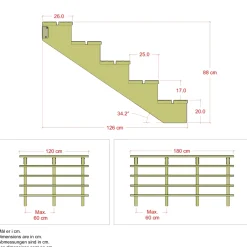 PLUS 5 TRIN TERRASSETRAPPE 1200 X 880 MM