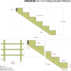 PLUS 6 TRIN TRAPPEVANGE 42 X 1020 MM