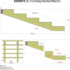 PLUS 5 TRIN TRAPPEVANGE 42 X 650 MM