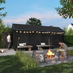 PLUS INKL. TAGPAP/ALULISTER/H-STOLPEFØDDER HAVEHUS 14,5 M2