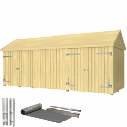 PLUS INKL. TAGPAP/ALULISTER/H-STOLPEFØDDER HAVEHUS 14,5 M2