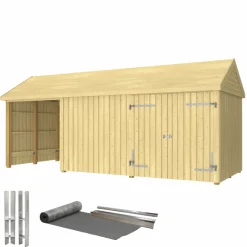 PLUS INKL. TAGPAP/ALULISTER/H-STOLPEFØDDER HAVEHUS 14,5 M2