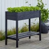 PLUS PÅ BEN PLANTEKASSE SORT 79 X 38 X 88 CM