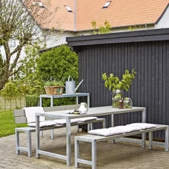 PLUS PLANKEBÆNK GRÅBRUN 176 CM