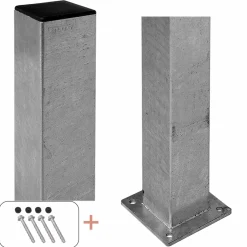 PLUS STOLPE VARMGALVANISERET STÅL 8 X 8 X 132 CM