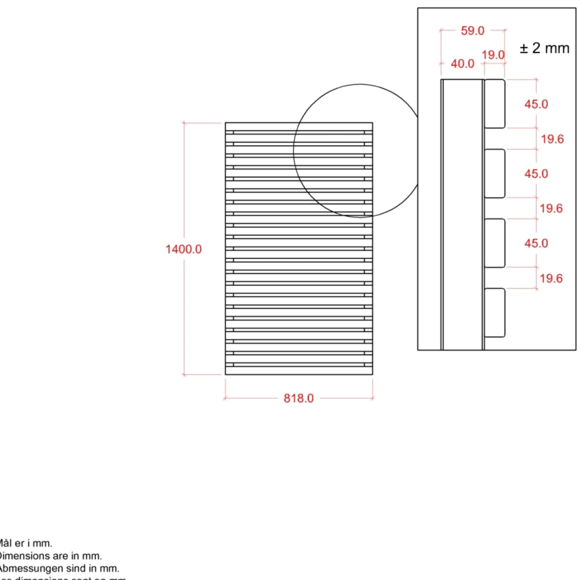 PLUS TOKYO HEGN THERMOWOOD® GYLDENBRUN 83 X 140 CM