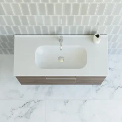 SCANBAD DELTA BADMØBEL BRUN EG MED METALSKUFFER 101 CM