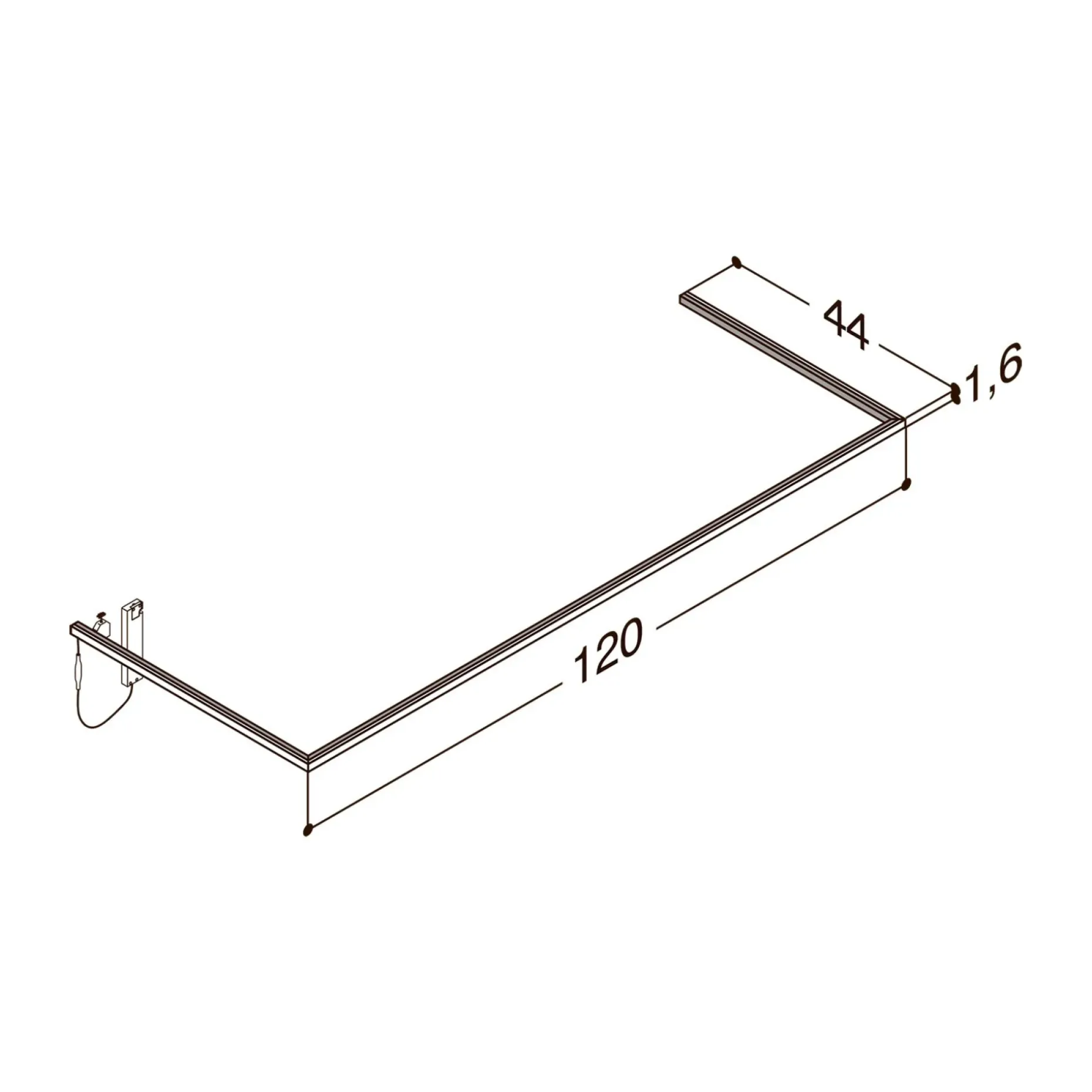 SCANBAD DELTA L120 CM D44 CM LYSRAMME
