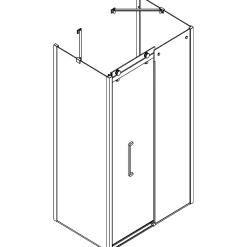 SCANBAD DELUXE SKYDEDØR KROM/KLAR 160 X 200 X 80 CM