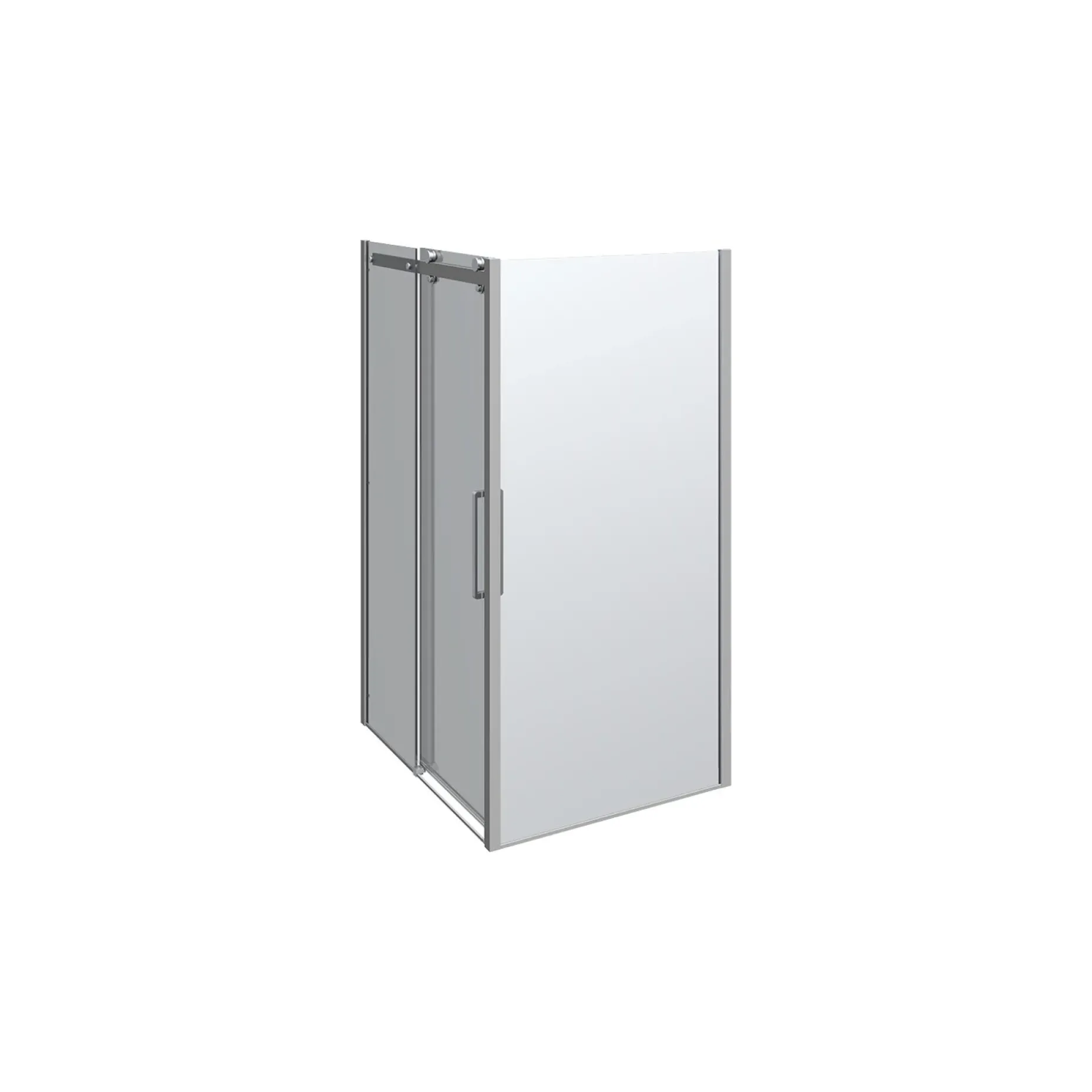 SCANBAD DELUXE SKYDEDØR KROM/KLAR 120 X 200 X 100 CM