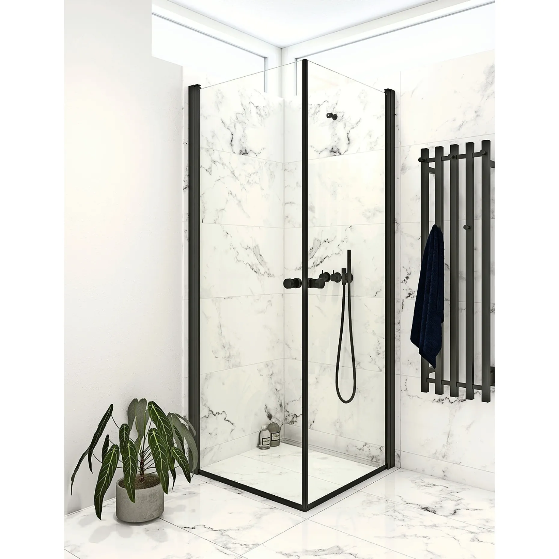 SCANBAD FLEXI SORT PROFIL, 1 STK. BRUSEDØR KLAR GLAS 79 CM