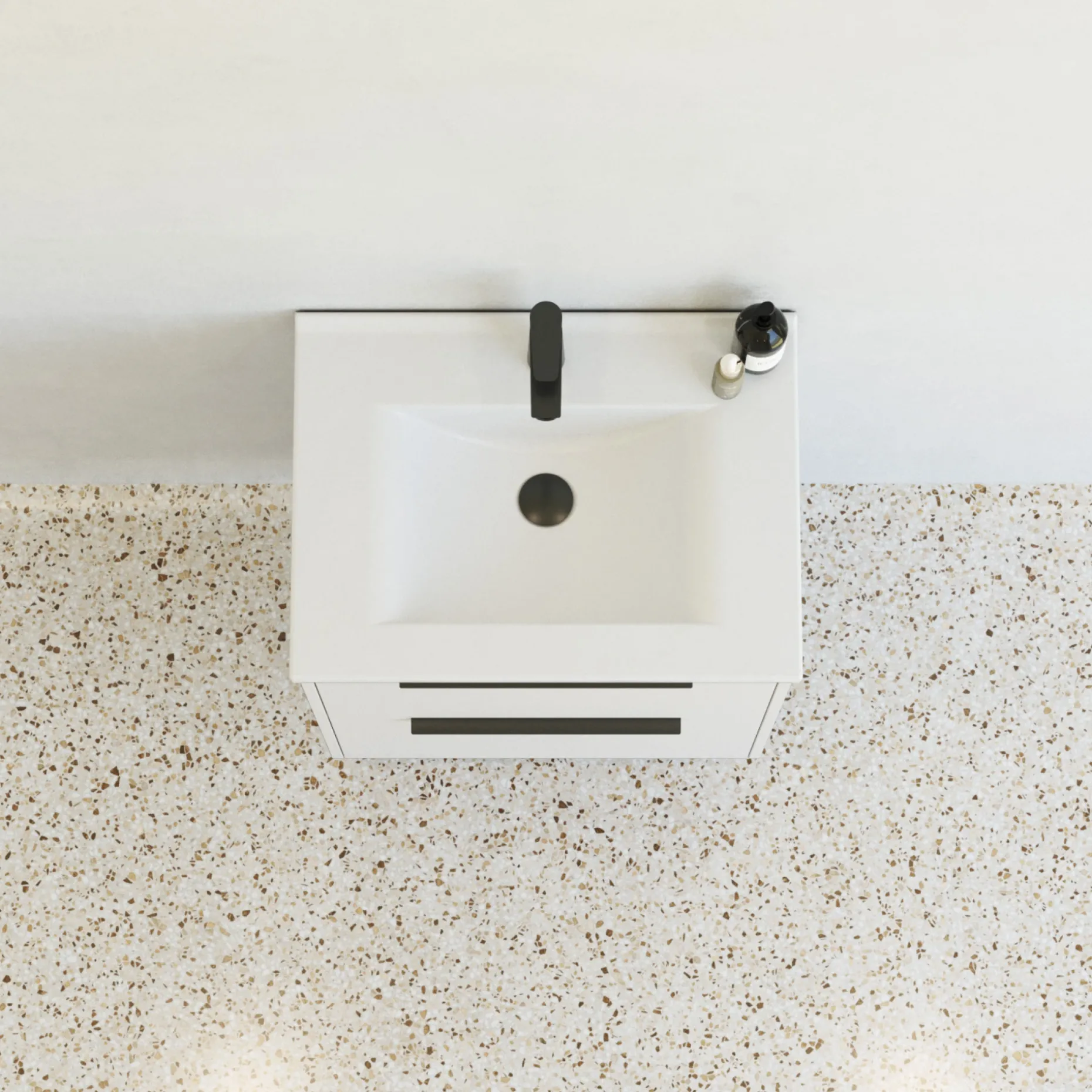 SCANBAD NOW GLAT BADMØBEL MAT SAND 2 SKUFFER 61 CM