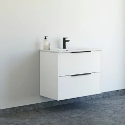 SCANBAD NOW GLAT BADMØBEL HVID MAT 2 SKUFFER 81 CM