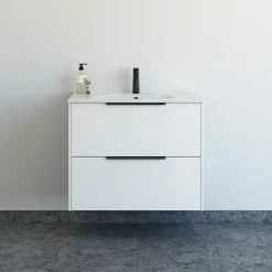 SCANBAD NOW GLAT BADMØBEL HVID MAT 2 SKUFFER 81 CM