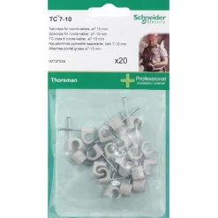 SCHNEIDER ELECTRIC THORSMAN RUND Ø7-10 GRÅ 20 STK LEDNINGCLIPS