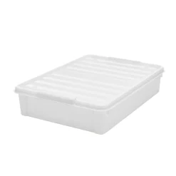 SMARTSTORE CLASSIC OPBEVARINGSKASSE M LÅG OG HJUL TRANSPARENT 60 L
