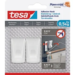 TESA DET SMARTE OPHÆNGNINGSSYSTEM KROG 0,5 KG TAPET OG MALEDE OVERFLADER 2 STK