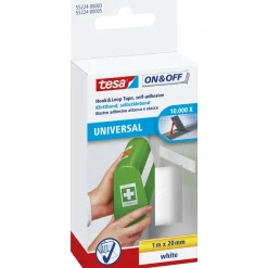 TESA ON & OFF BURRETAPE 1 M X 20 MM HVID