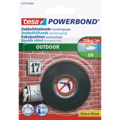 TESA POWERBOND OUTDOOR DOBBELTKLÆBENDE TAPE 1,50 M X 19 MM HVID