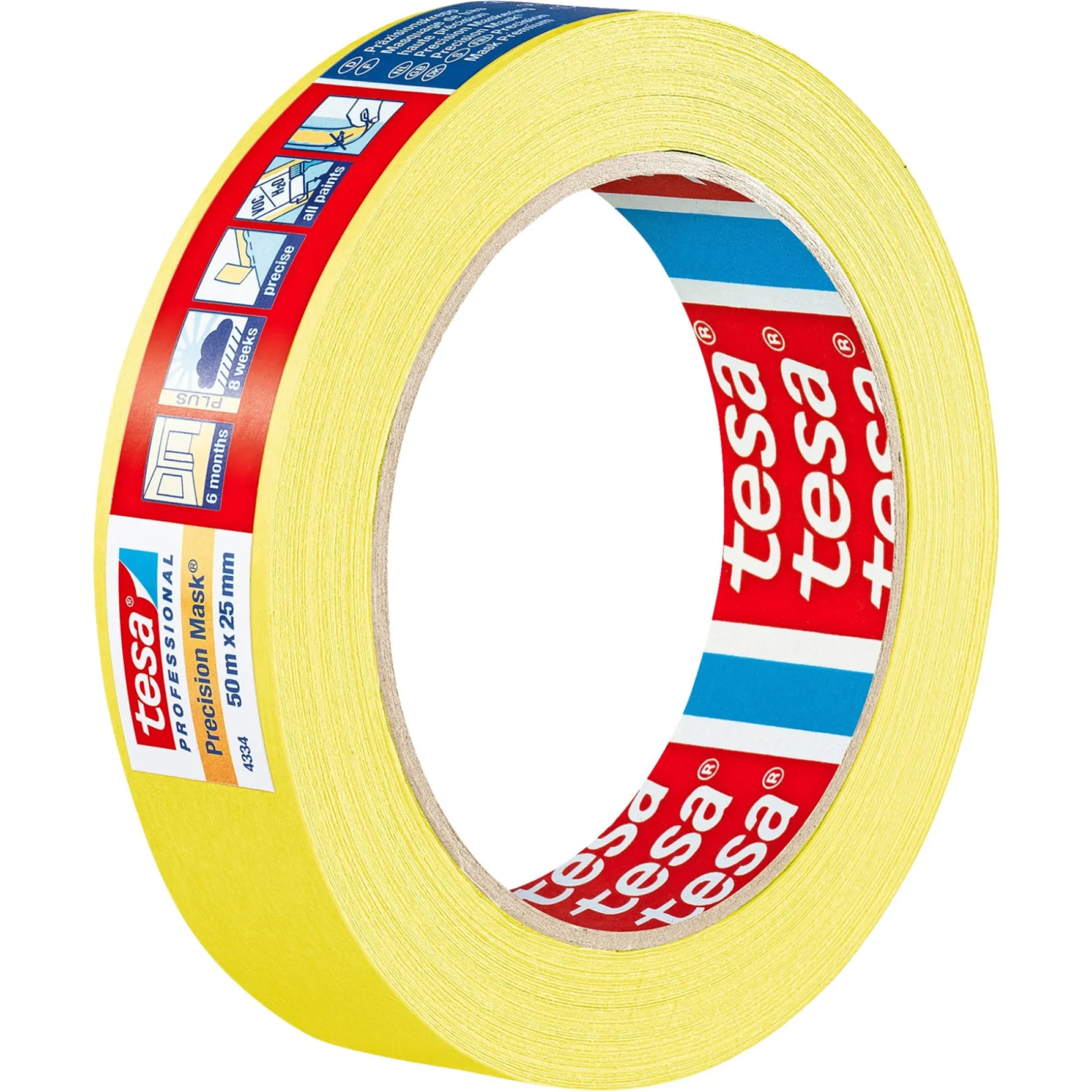 TESA PRECISION AFDÆKNINGSTAPE 50MX25MM GUL