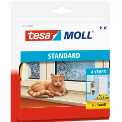 TESA TESAMOLL I-PROFIL TÆTNINGSLISTE 6 M X 9 MM X 4 MM HVID