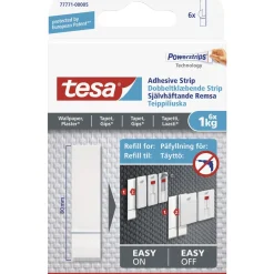 TESA TIL TAPET OG GIPS DOBBELTKLÆBENDE STRIPS 1 KG 6 STK