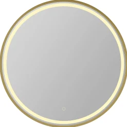 VASSO CAVO RUNDT SPEJL MED LED-LYS Ø80 CM BØRSTET MESSING